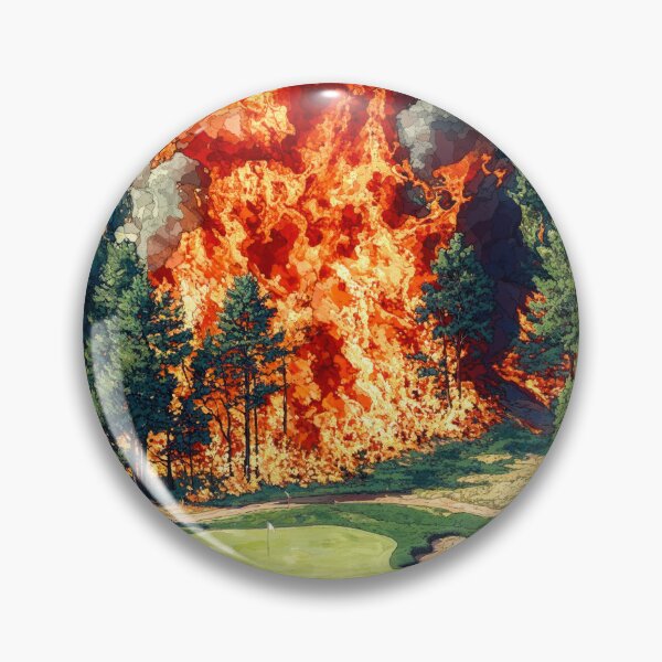 Item preview, Golf Course on Fire - Oil Painting designed and sold by regnumsaturni.