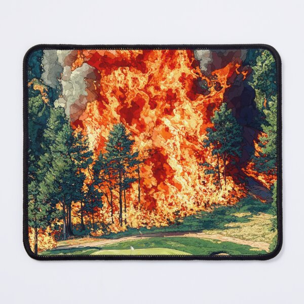 Item preview, Golf Course on Fire - Oil Painting designed and sold by regnumsaturni.