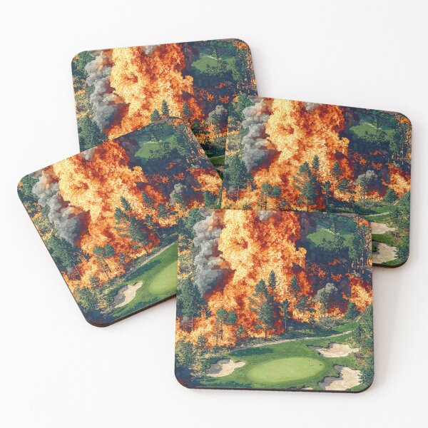 Item preview, Golf Course on Fire - Oil Painting designed and sold by regnumsaturni.