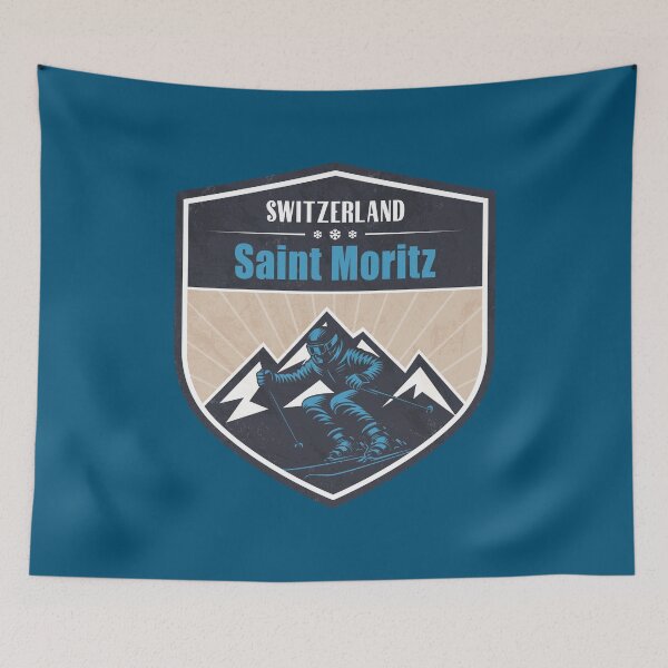 Item preview, St. Moritz Switzerland Winter Skiing Design designed and sold by CynthiaGraphics.