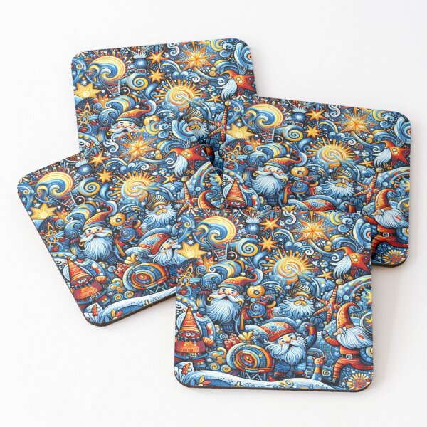 Item preview, Abstract Santa and Gnome Snow Parade – Perfect Present designed and sold by Imaginarium of Chaos falcon88 .