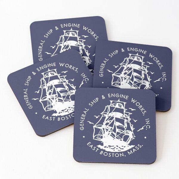 Item preview, East Boston Ship Yard With Clipper Ship designed and sold by AntiqueImages.