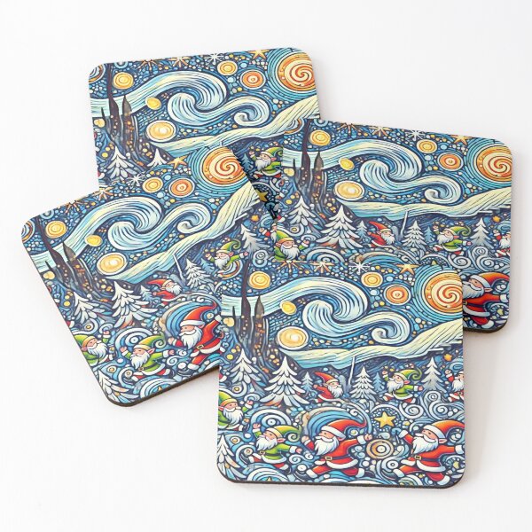 Item preview, Swirling Santa and Gnome Wonderland – Perfect Present designed and sold by Imaginarium of Chaos falcon88 .