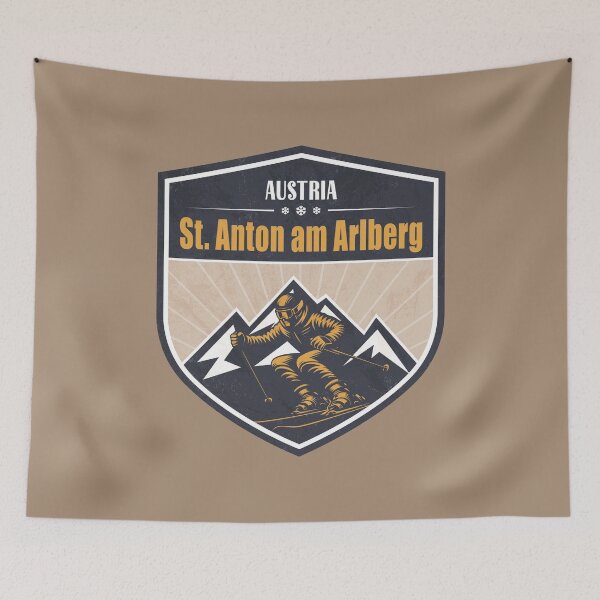 Item preview, St. Anton am Arlberg Austria Winter Skiing Design designed and sold by CynthiaGraphics.