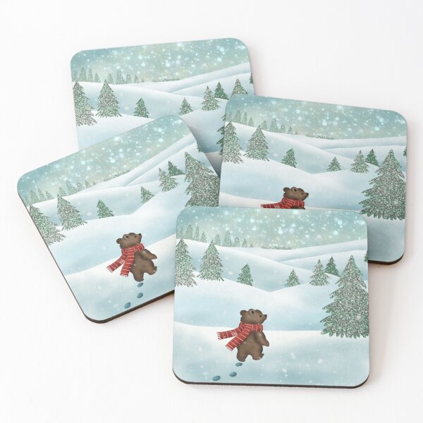 Item preview, Over the Snow Fields – Winter Bear Adventure Illustration designed and sold by IrenicBears.