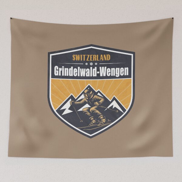 Item preview, Grindelwald - Wengen Switzerland Winter Skiing Design designed and sold by CynthiaGraphics.