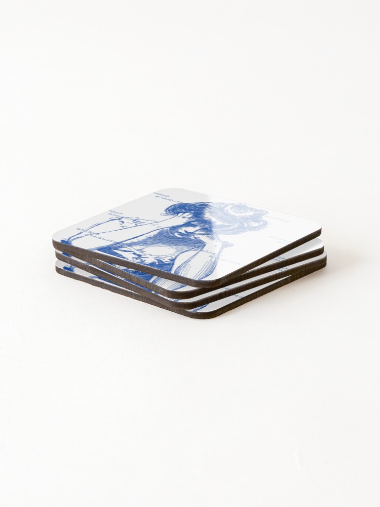 Thumbnail 4 of 5, Coasters (Set of 4), Exhausted Intrusive Thoughts designed and sold by ReeReeDesigns.