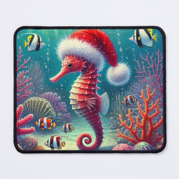 Item preview,  A Seahorse Celebrates Christmas designed and sold by LegademaArt.