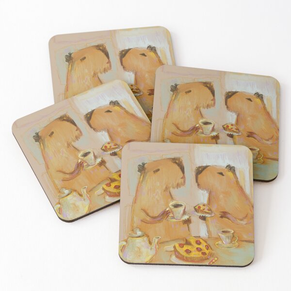 Item preview, capybaras enjoying some tea designed and sold by guilhernunes.