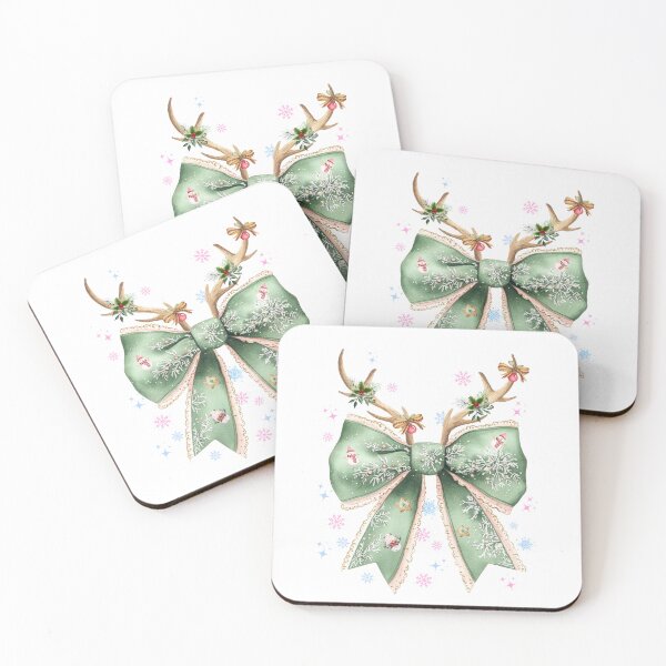 Item preview, Christmas bow with antlers designed and sold by MadCatPrints.