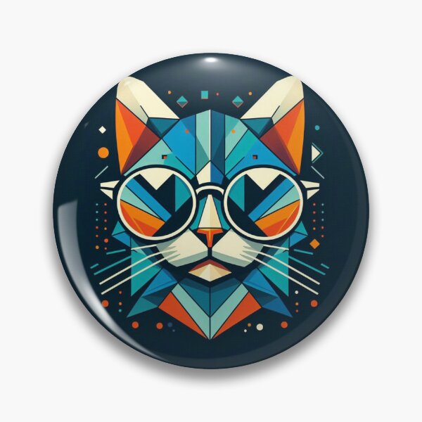 Item preview, Geometric Cat with Sunglasses designed and sold by mariacatsfan.