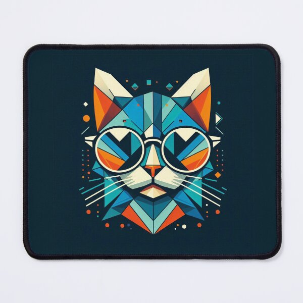 Item preview, Geometric Cat with Sunglasses designed and sold by mariacatsfan.