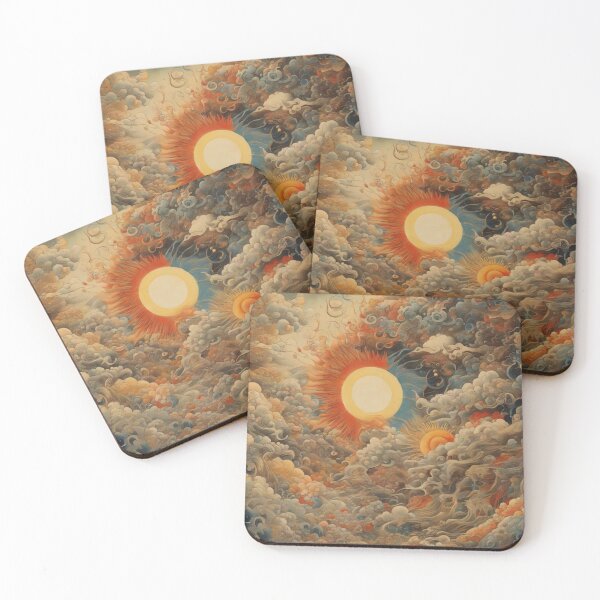 Item preview, Japanese-inspired Sun and Clouds Sky Hybrid Art designed and sold by NickWhittleArt.
