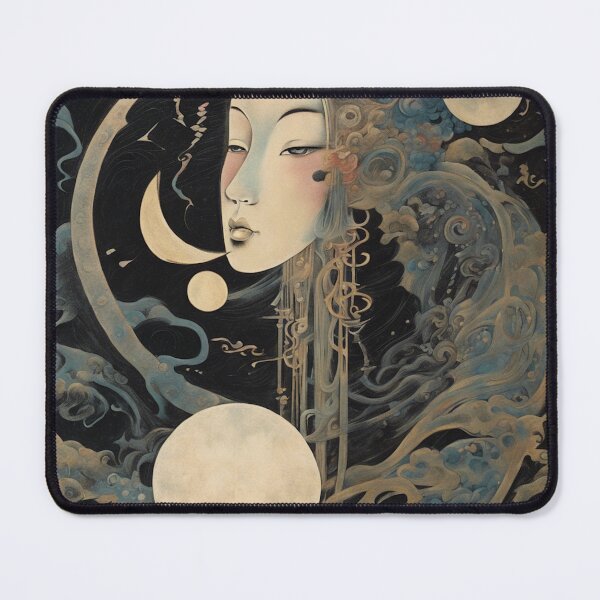 Item preview, Japanese-inspired Moon Goddess Spirit Art designed and sold by NickWhittleArt.