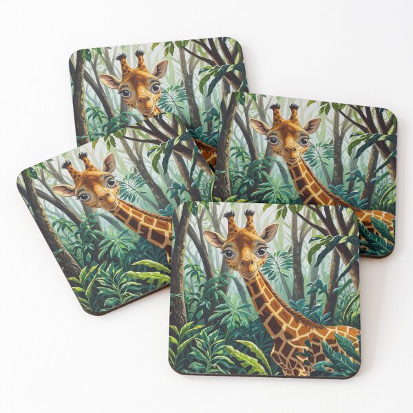 Item preview, Cheeky Cute Cartoon Giraffe Hiding in Trees designed and sold by NaturePrints.