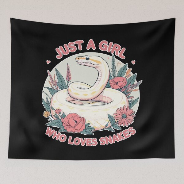 Item preview, Just A Girl Who Loves Snakes Python Floral designed and sold by TomFrontierArt.