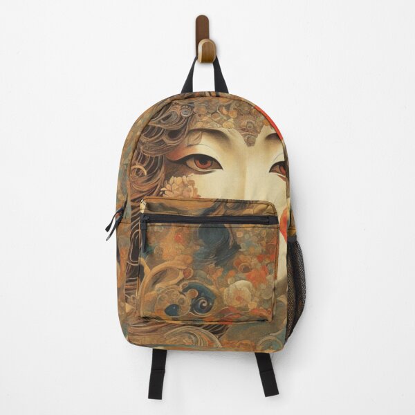 Item preview, Japanese-inspired Sun Goddess and Clouds Sky Hybrid AI Art designed and sold by NickWhittleArt.