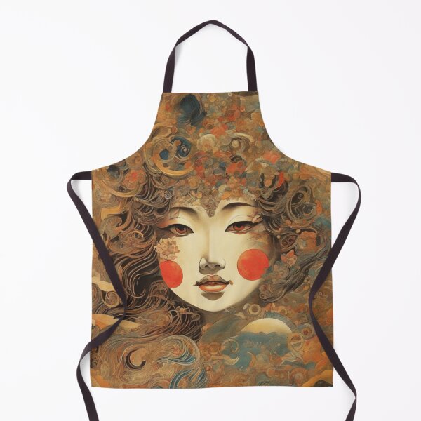 Item preview, Japanese-inspired Sun Goddess and Clouds Sky Hybrid AI Art designed and sold by NickWhittleArt.