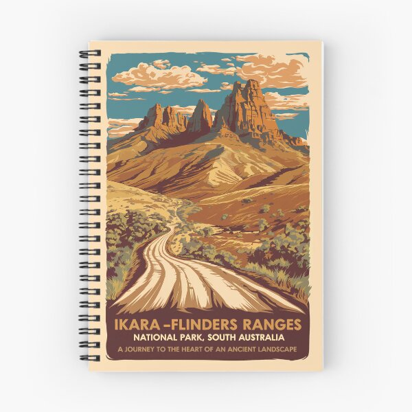 Item preview, Ikara Flinders Ranges National Park Illustration Travel Art Vintage designed and sold by KrisSidDesigns.