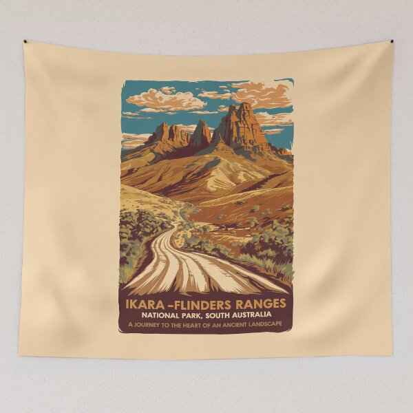Item preview, Ikara Flinders Ranges National Park Illustration Travel Art Vintage designed and sold by KrisSidDesigns.