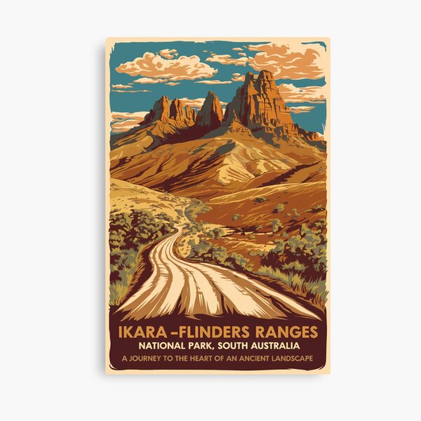 Item preview, Ikara Flinders Ranges National Park Illustration Travel Art Vintage designed and sold by KrisSidDesigns.