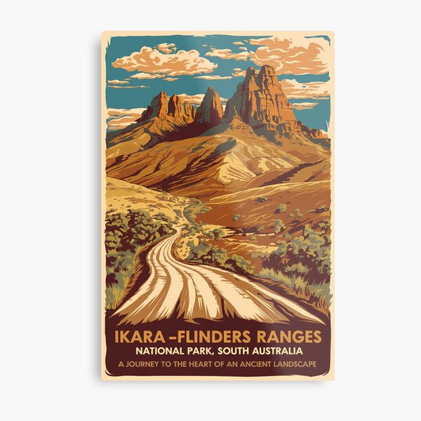 Item preview, Ikara Flinders Ranges National Park Illustration Travel Art Vintage designed and sold by KrisSidDesigns.