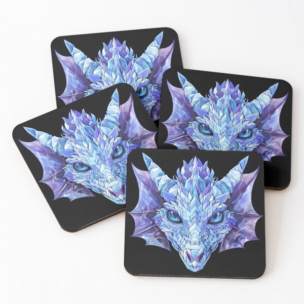Item preview, Cool Blue Crystal Ice Sapphire Geometric Dragon Shapes designed and sold by Leonardo Palumbo.