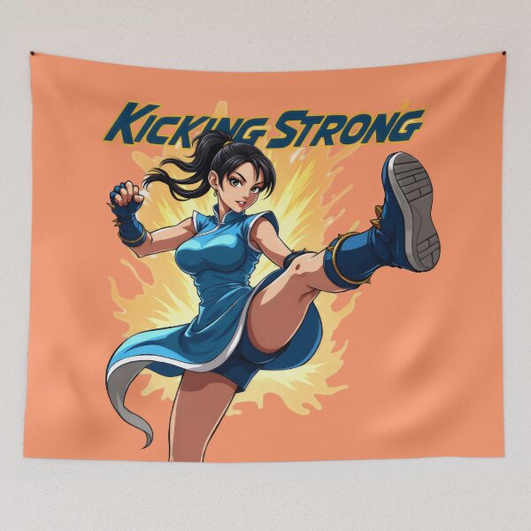 Item preview, Anime Girl Chun Li Kicking Strong designed and sold by Aown Ali.