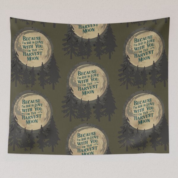 Item preview, Harvest moon Design inspired by Neil Young song , Moon with song lyrics  designed and sold by gwiggington.