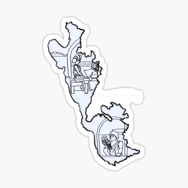 Ithaca is Waiting (Black Text) Sticker