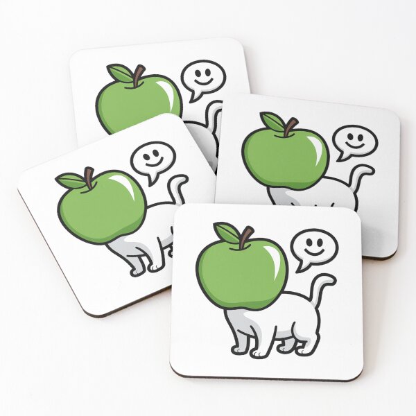 Item preview, Green Apple Cat - Quirky and Funny designed and sold by MonkiFlipp.