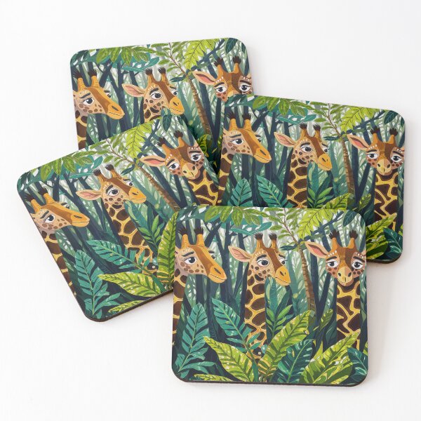 Item preview,  African Giraffes Hiding in Jungle Cartoon Art designed and sold by NaturePrints.