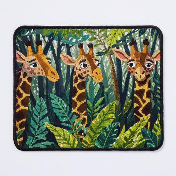 Item preview,  African Giraffes Hiding in Jungle Cartoon Art designed and sold by NaturePrints.