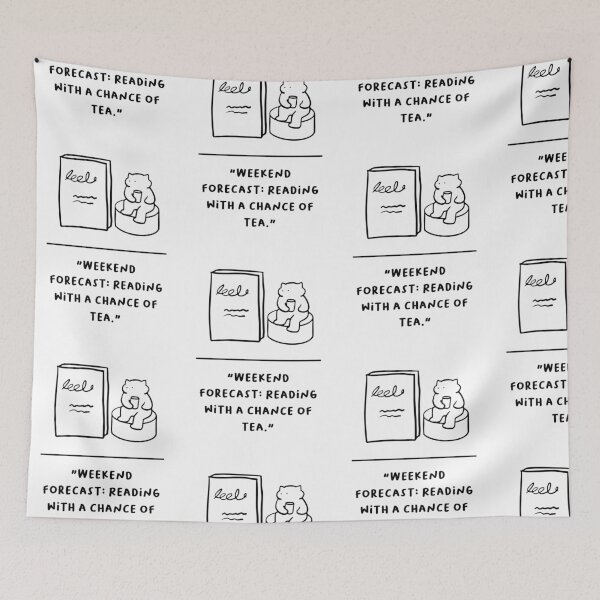 Item preview, "Weekend Forecast: Reading with a Chance of Tea" designed and sold by RM-Journey.