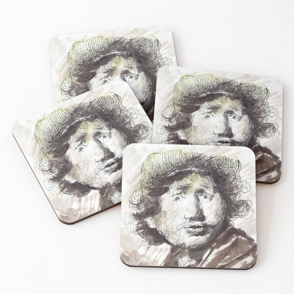 Item preview, Rembrandt-Inspired Engraving with Sepia Wash designed and sold by MihaitaStudio.