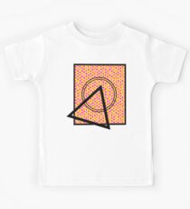 90s Squiggle Shape Pattern (White Background) Kids Tee