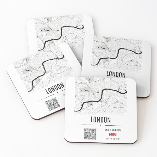 Item preview, London Detailed Map with Thames River and QR Code | England Travel Art & Gifts designed and sold by Psycho-Crazy.
