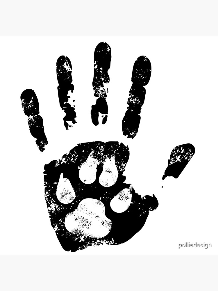 Dog Lovers Hand and Paw Print Design" Greeting Card by | Redbubble