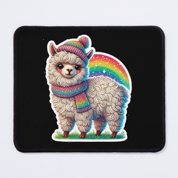 Item preview, Rainbow Alpaca with Cozy Scarf designed and sold by pixelpulsenyc.