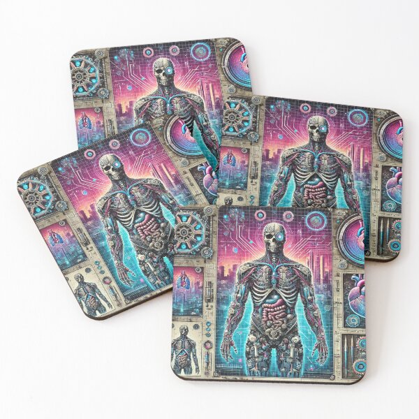 Item preview, Cyberpunk Mechanical Anatomy Poster - Futuristic Sci-Fi Wall Art designed and sold by InfiniteQuirk.