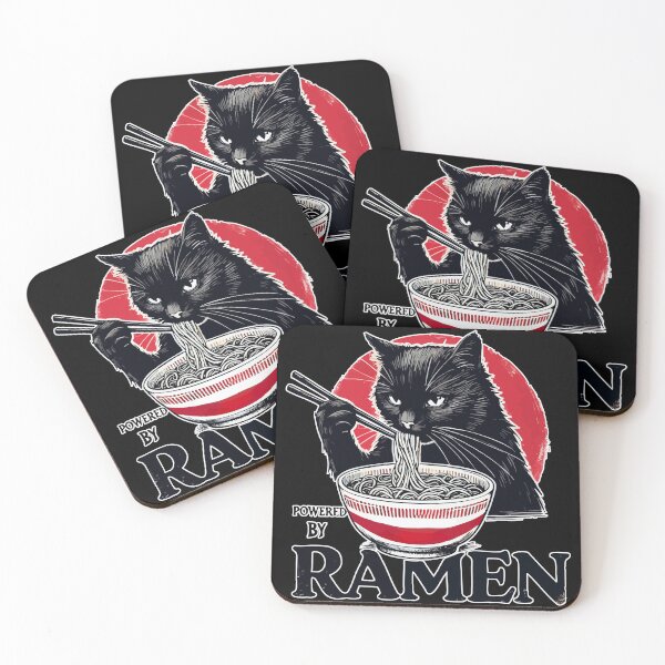 Item preview, Powered by Ramen Black Cat Japanese Sumie designed and sold by TomFrontierArt.