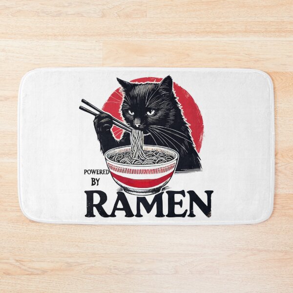 Item preview, Powered by Ramen Black Cat Japanese Sumie designed and sold by TomFrontierArt.