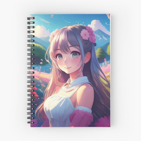 Item preview, Handmade Painting Beautiful Kawaii Cute Anime Girl in a Garden Full of Flowers designed and sold by FilipeFerreira.