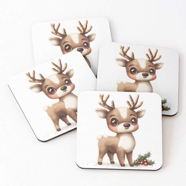 Item preview, Festive Woodland Deer Holly Embroidery Pattern  designed and sold by AnnDesignStudio.