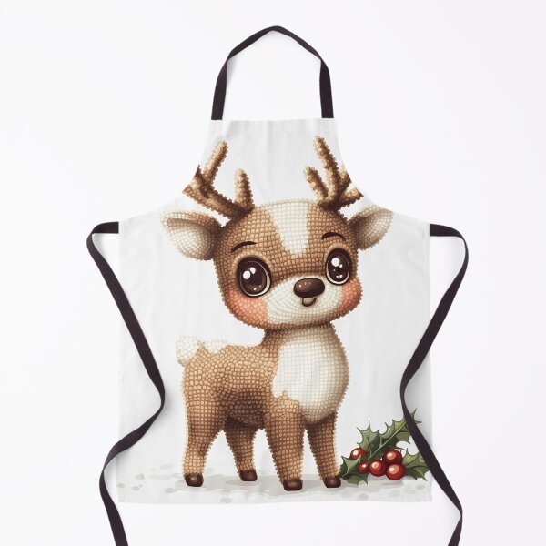 Item preview, Festive Woodland Deer Holly Embroidery Pattern designed and sold by AnnDesignStudio.