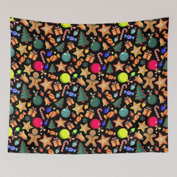 Item preview, Christmas Pattern Art - Gingerbread Men, Candy Canes, and Festive Decor designed and sold by amithachapa.