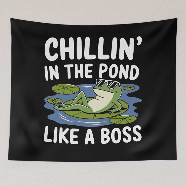 Item preview, Chillin' In The Pond Like A Boss Frog Design designed and sold by InsanseCreation.