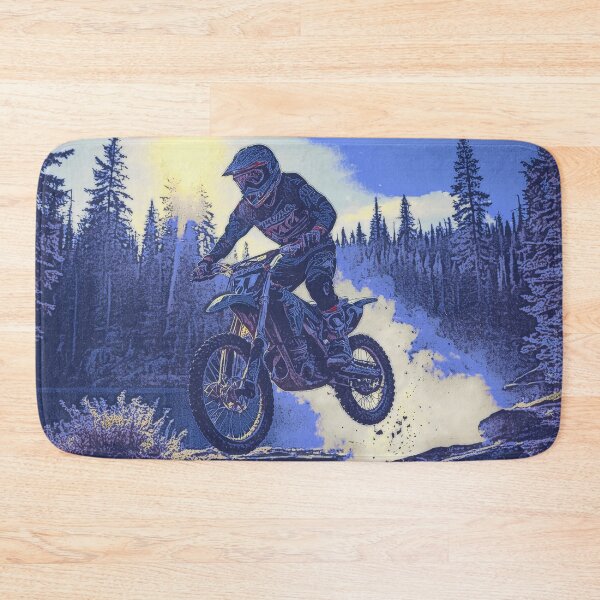 Item preview, Motocross Biker Jumps a Stream designed and sold by Skye Ryan-Evans.