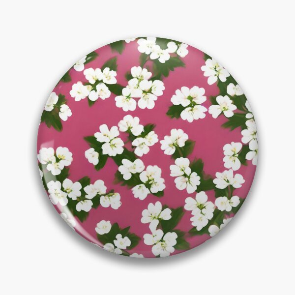 Item preview, Pattern of small white flowers on a pink background designed and sold by Ciervo Primavera.