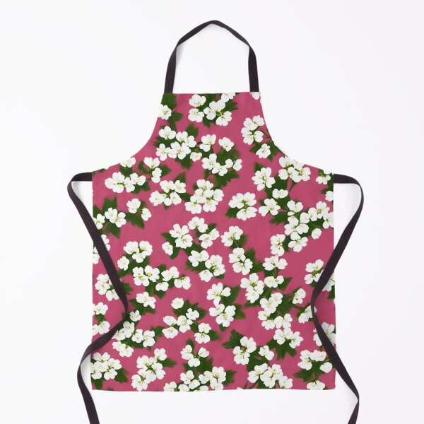 Item preview, Pattern of small white flowers on a pink background designed and sold by Ciervo Primavera.